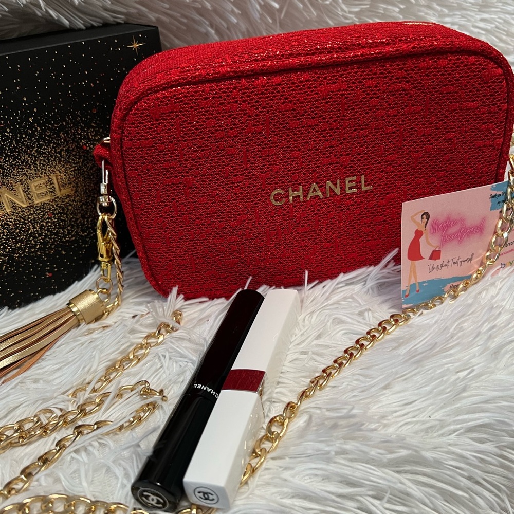 CHANEL MAKEUP BAG POUCH AUTHENTIC - Picture 3 of 11